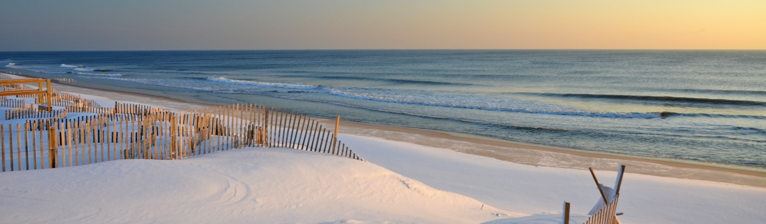 Photo of Snowy winter beach in New Jersey